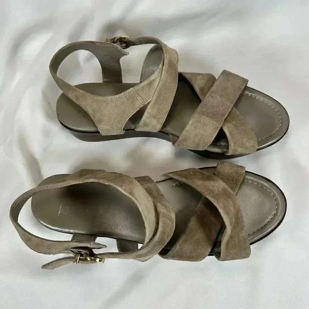 2/$30 FRAU Sandals Size 37EU 6.5 US Wedges Gray